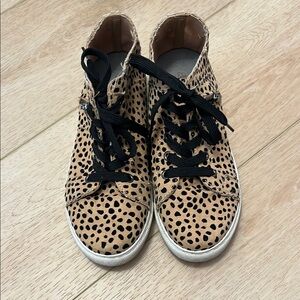 Leopard Print High-Top Sneakers